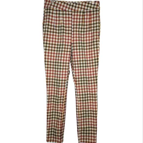 Free People Gingham Plaid Retro Preppy Twee Skinny High Waisted Pants 28 - Picture 4 of 9